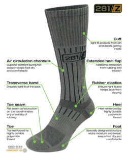 Fullsheild Fr Fire Resistant Socks Military Boot Sock Flame Retardant